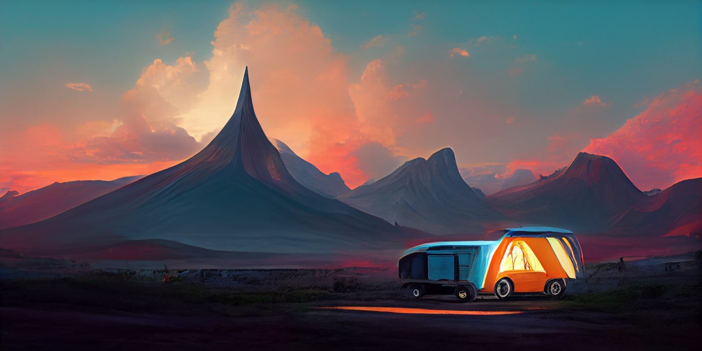 Midjourney My Best3: Camper of the Future: 未来のキャンピングカー