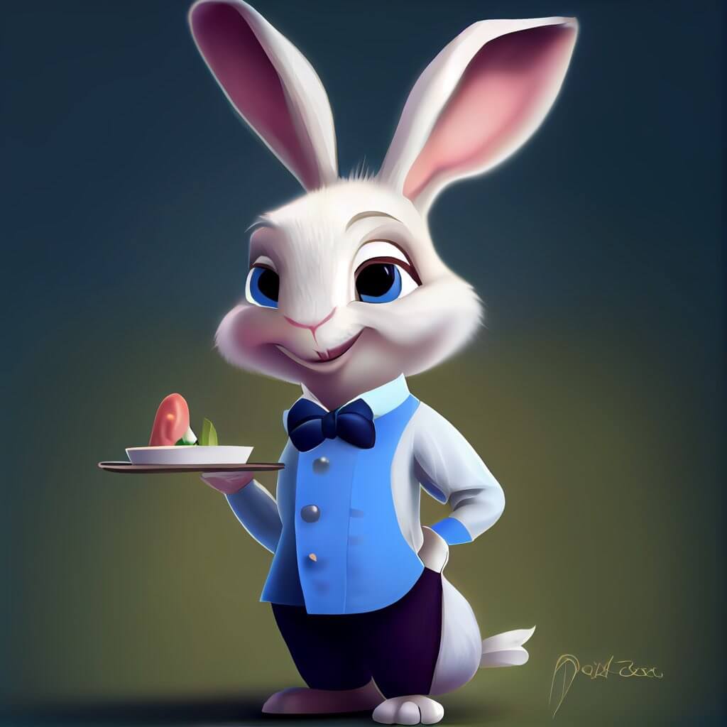 うさぎの執事　イギリス製 Midjourney My Best3: Rabbit butler: ウサギの執事 | TO BE CONTINUED